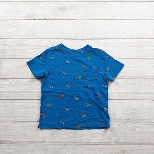 Hanna Andersson Kids T-Shirt Blue Race Car Print Pocket Tee 5